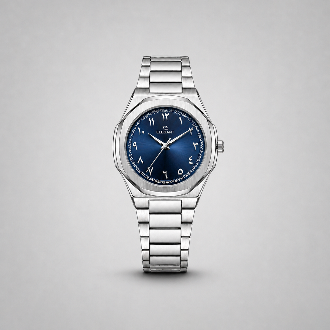 Elegant Silver Steel Edition  Royal Blue Dial
