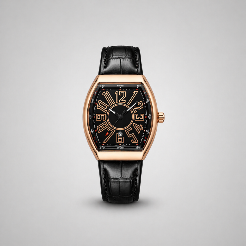 Franck Mullar Vanguard Rose Gold Black Dial