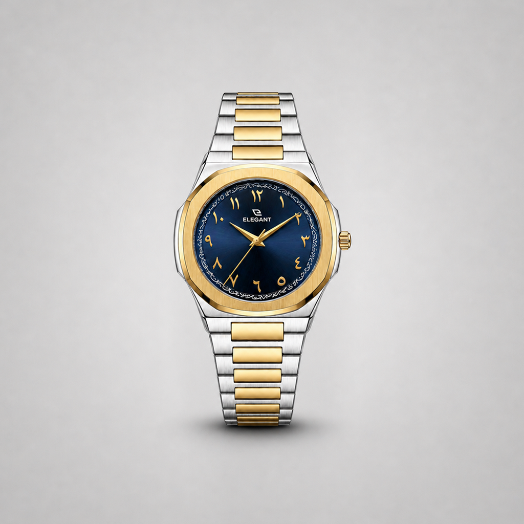 Elegant  Two-Tone Gold Edition Royal Blue Dial