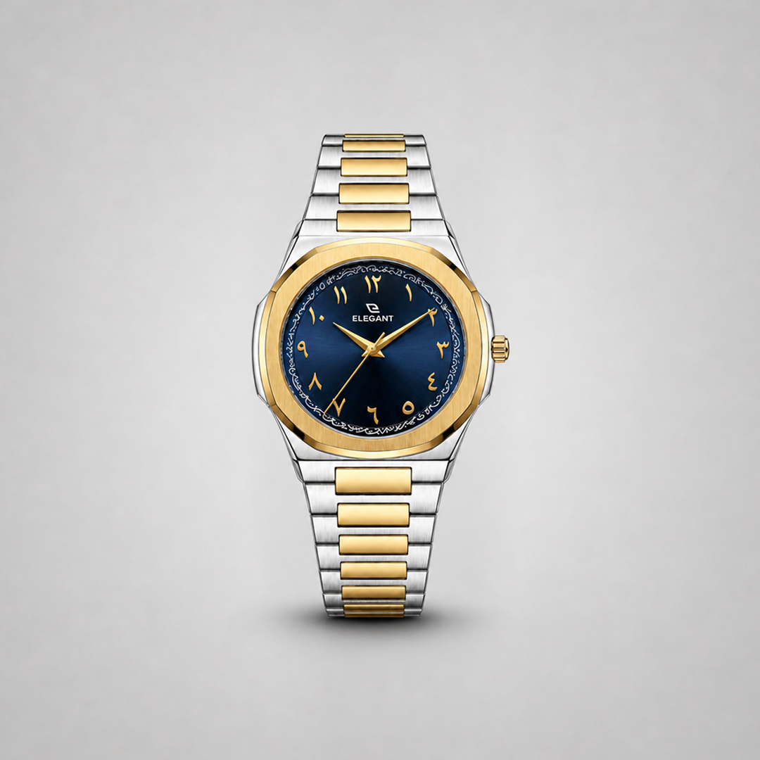 Elegant  Two-Tone Gold Edition Royal Blue Dial