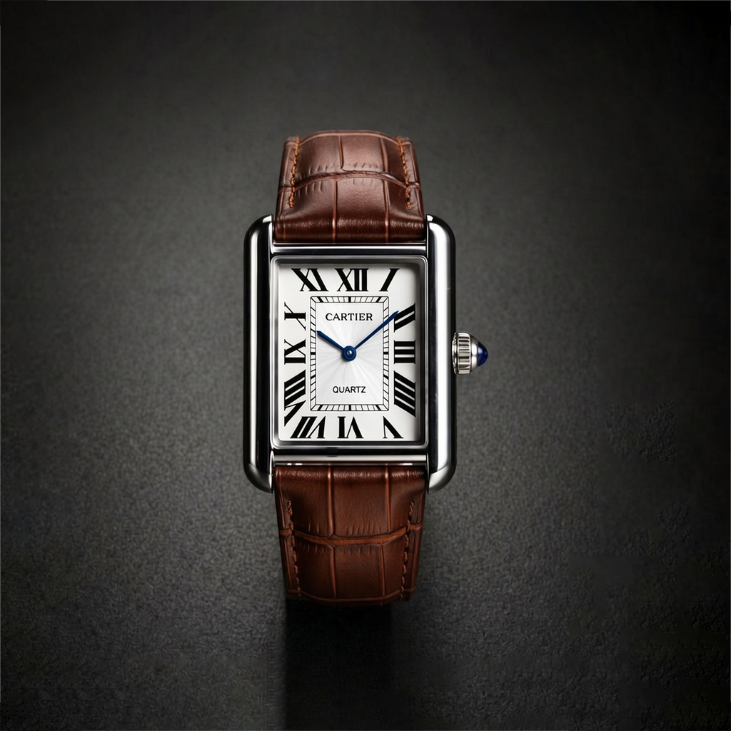 Cartier Tank Must Wrist Watch Brown & White Edition