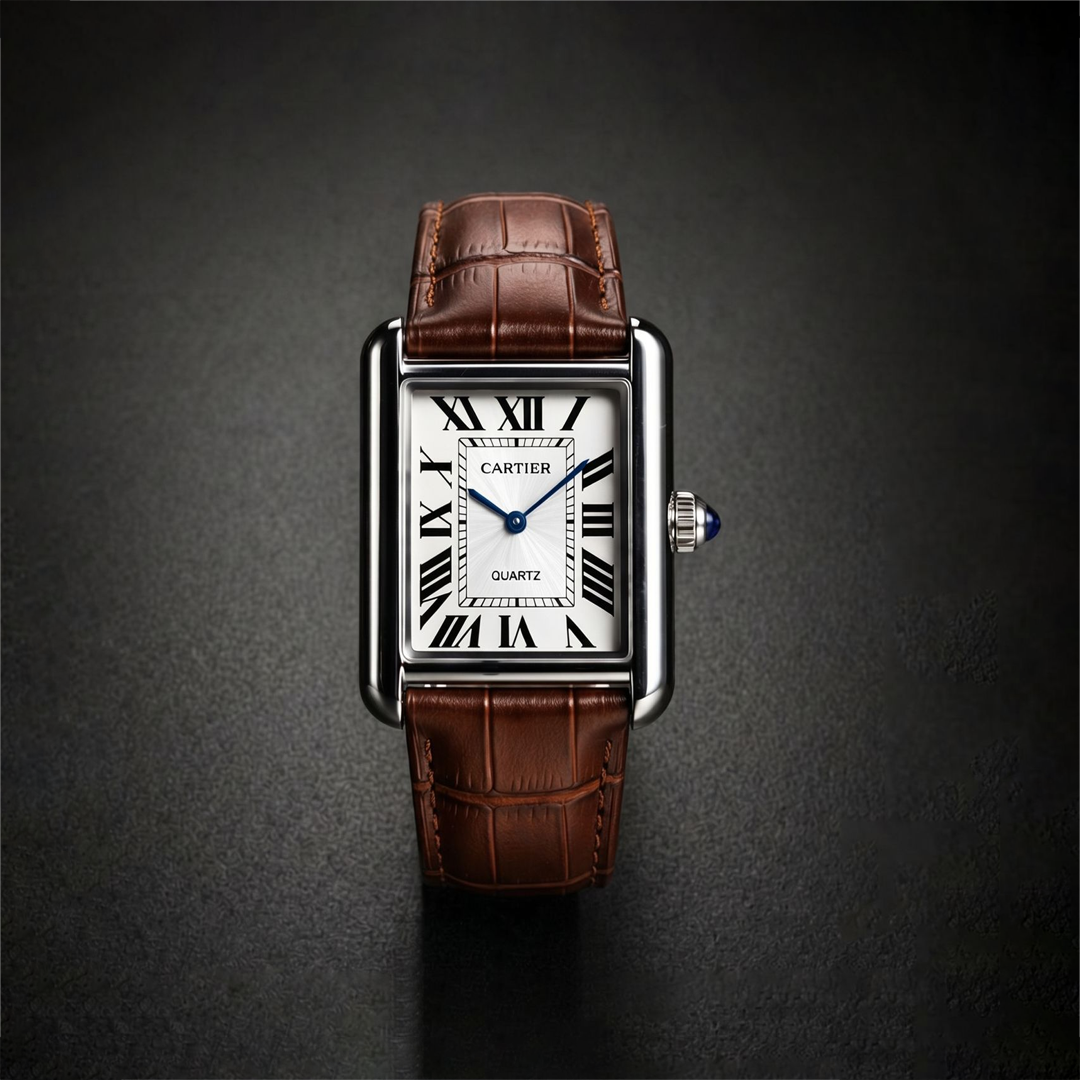 Cartier Tank Must Wrist Watch Brown & White Edition