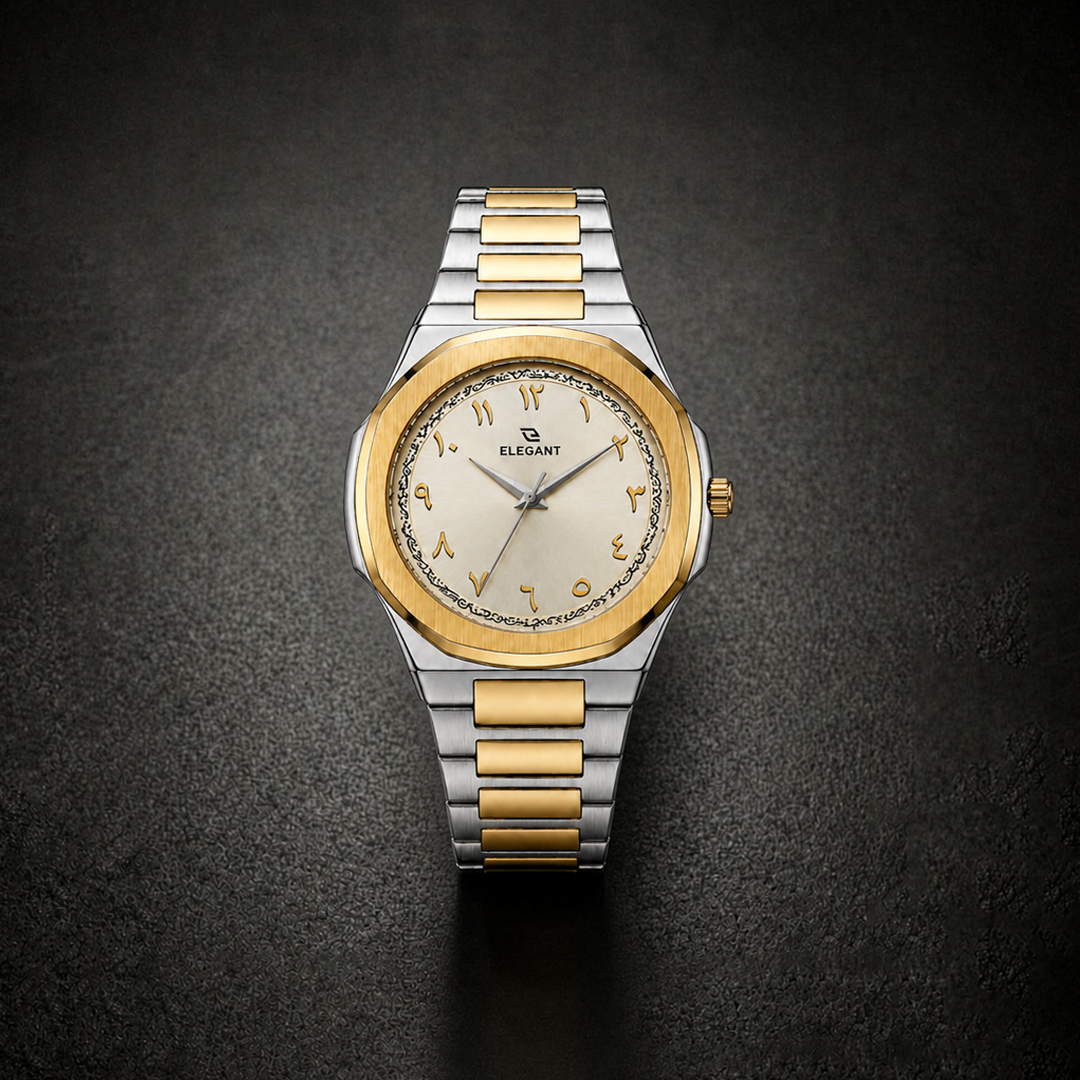 Elegant Two-Tone Gold Edition Silver Dial