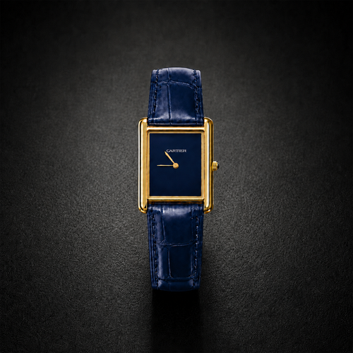 Cartier Tank Louis Wrist Watch Blue Edition