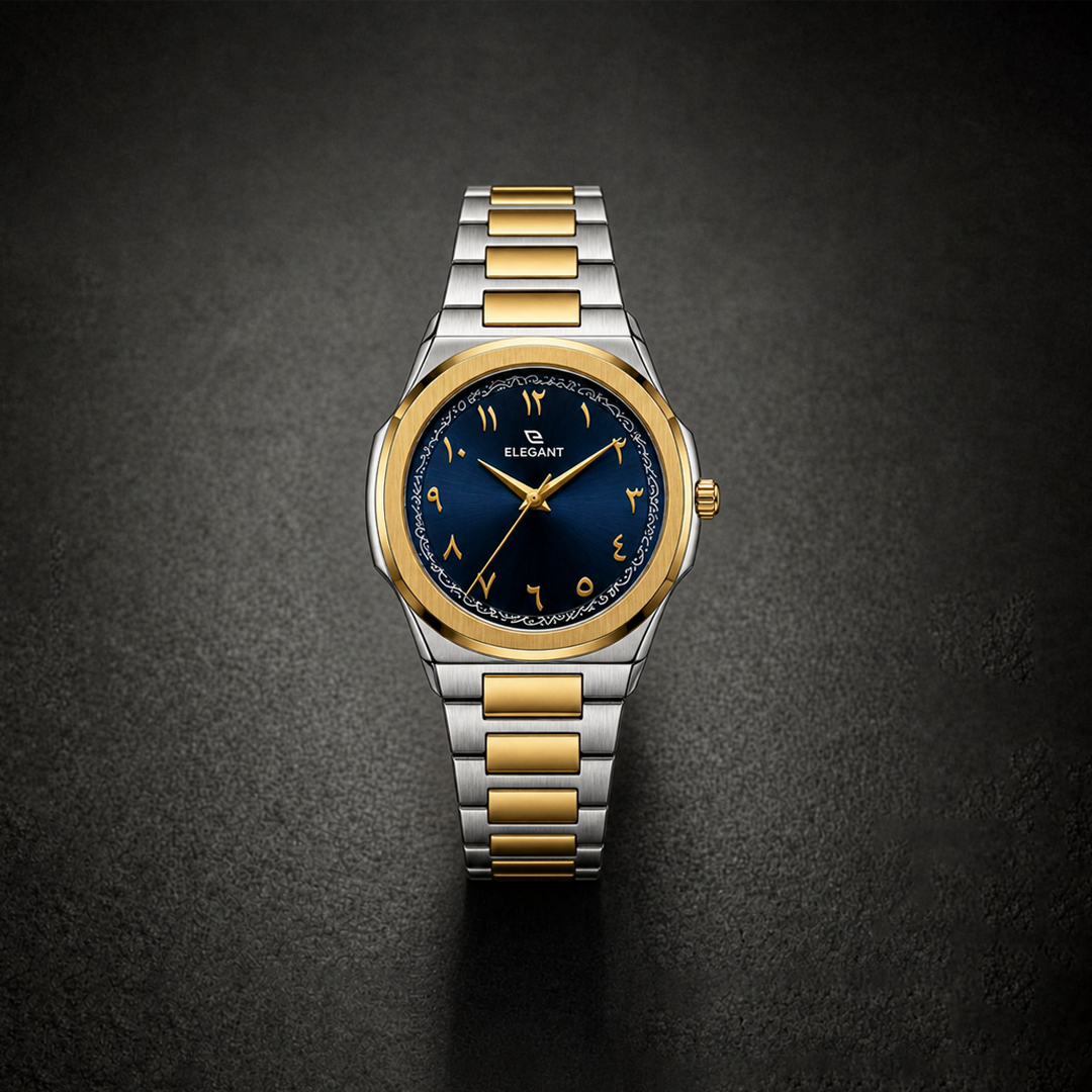 Elegant  Two-Tone Gold Edition Royal Blue Dial