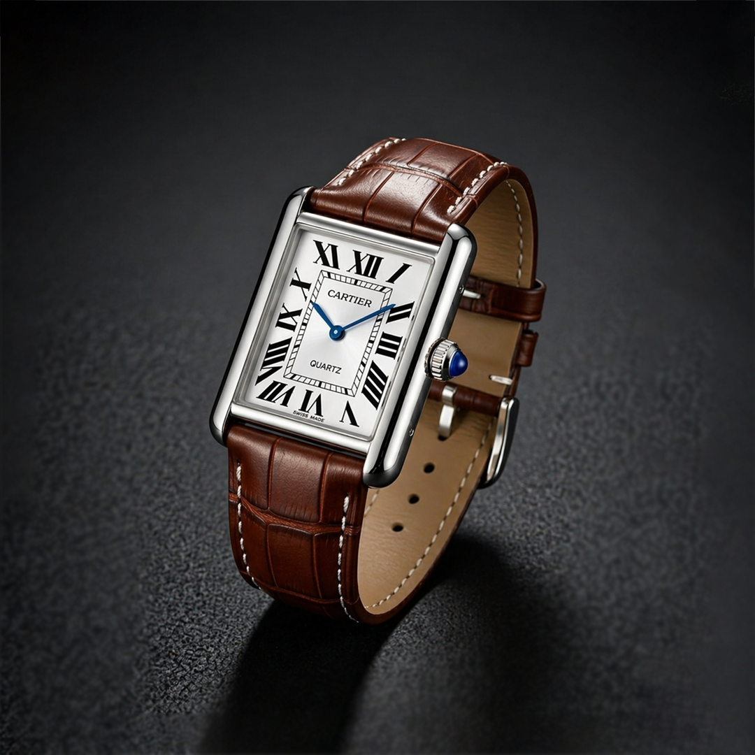 Cartier Tank Must Wrist Watch Brown & White Edition