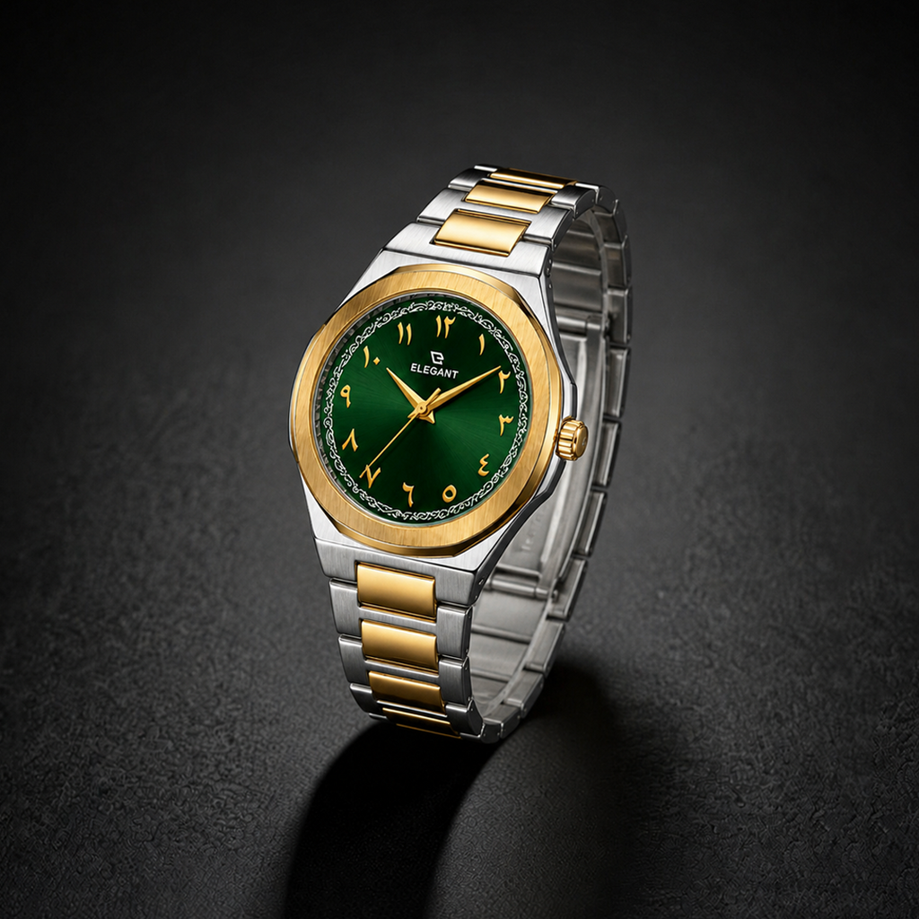Elegant Two-Tone Gold Edition Green Dial