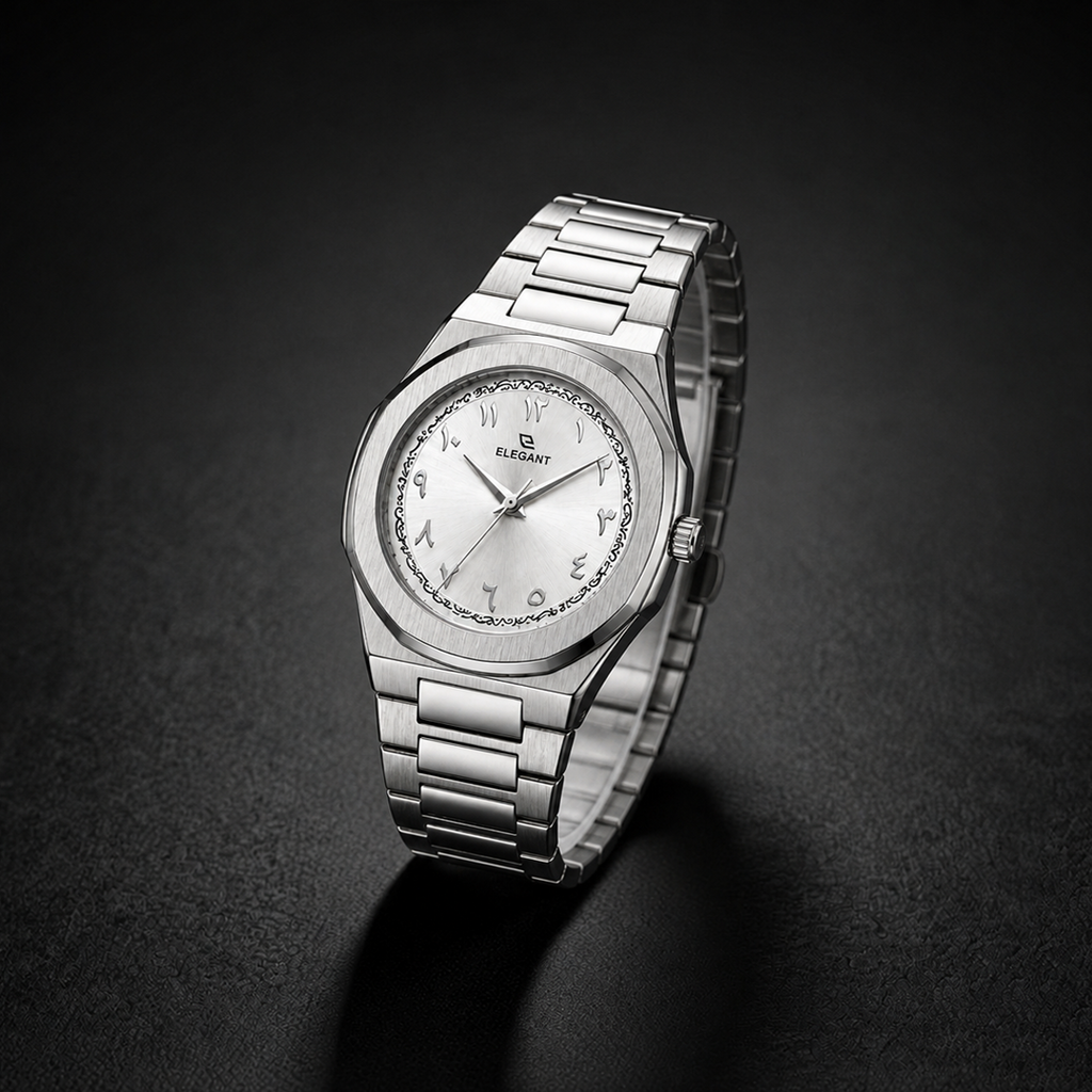 Elegant Silver Steel Edition   Pearl White Dial
