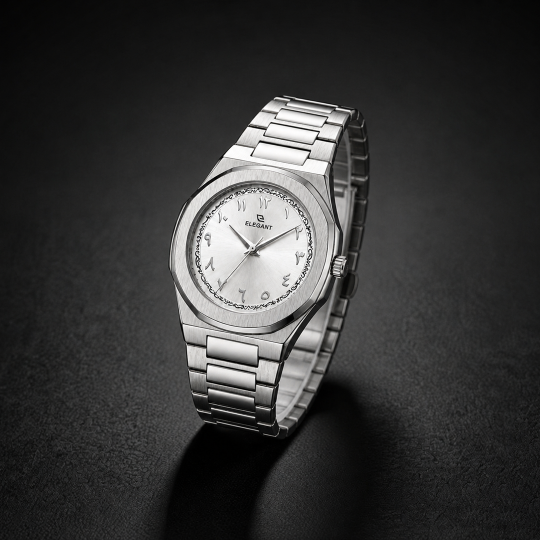 Elegant Silver Steel Edition   Pearl White Dial