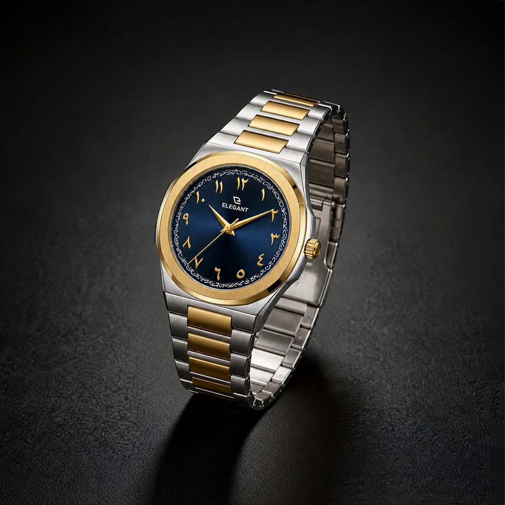 Elegant  Two-Tone Gold Edition Royal Blue Dial