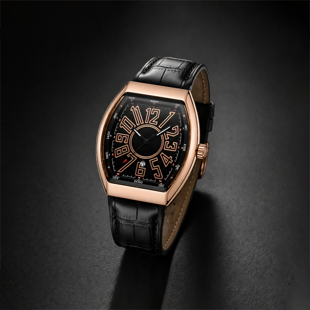 Franck Mullar Vanguard Rose Gold Black Dial