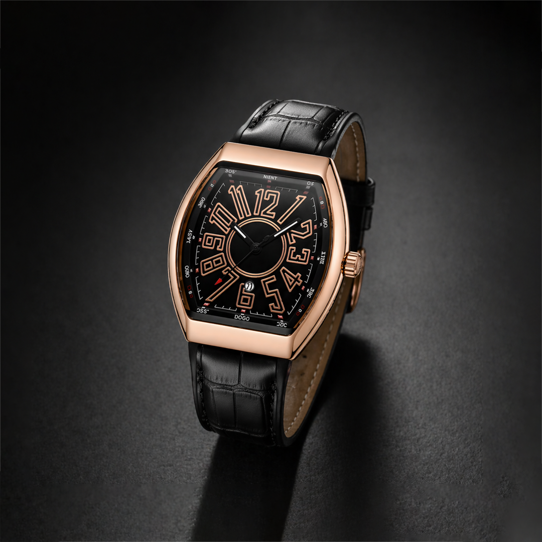 Franck Mullar Vanguard Rose Gold Black Dial