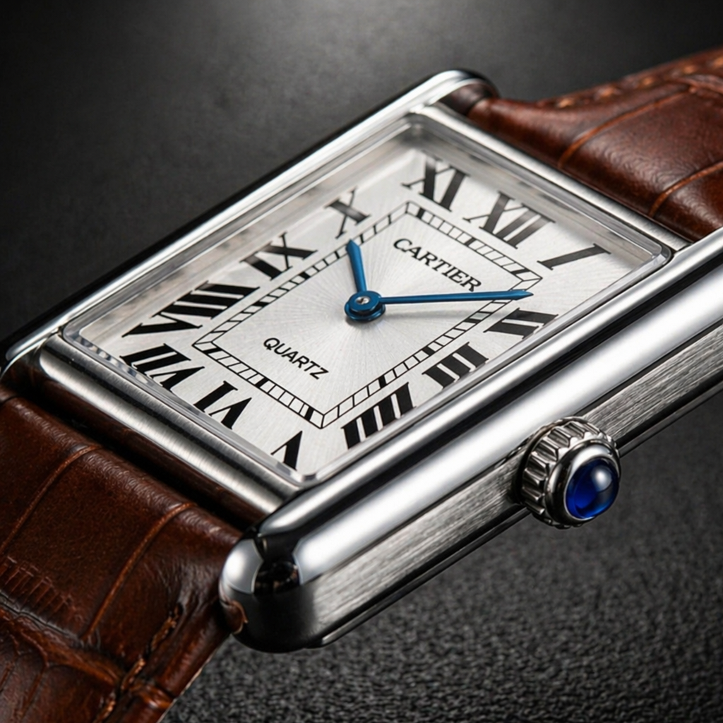 Cartier Tank Must Wrist Watch Brown & White Edition