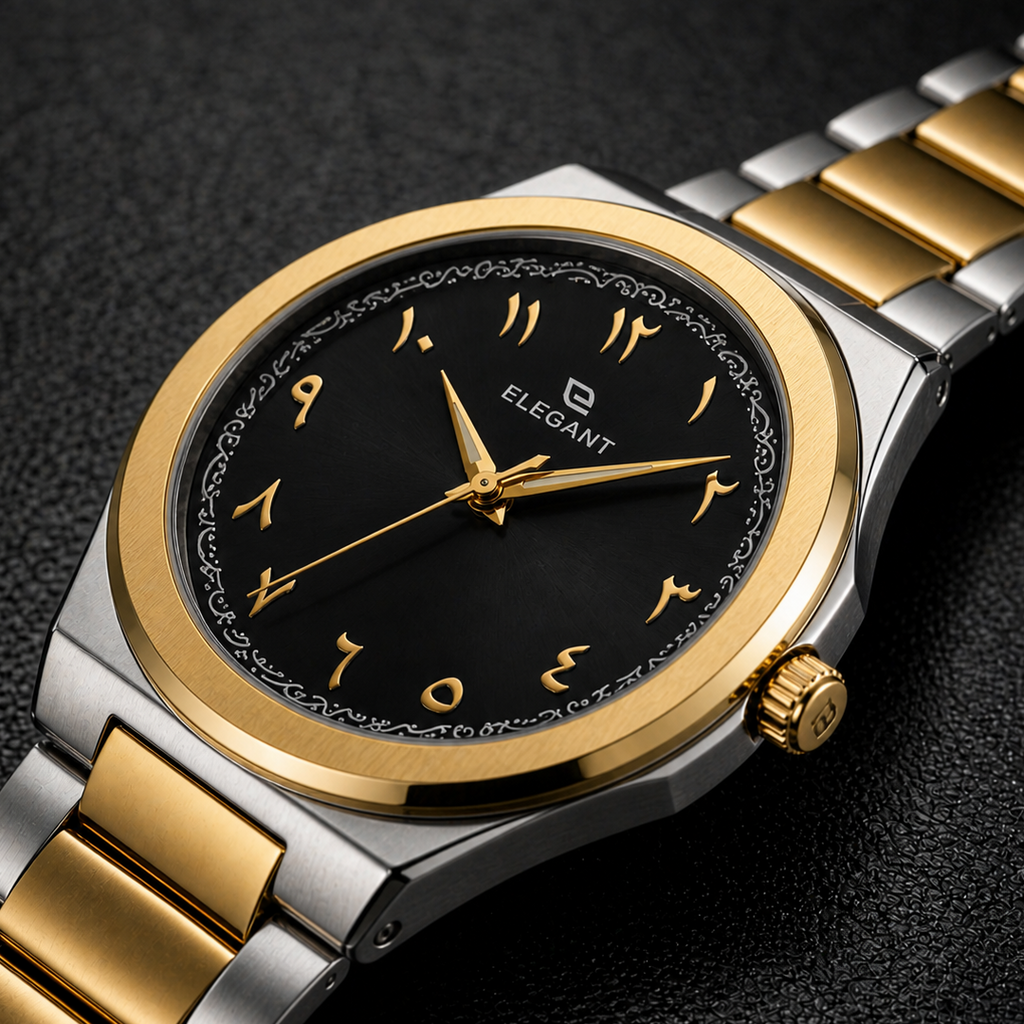 Elegant Two-Tone Gold Edition Midnight Black Dial