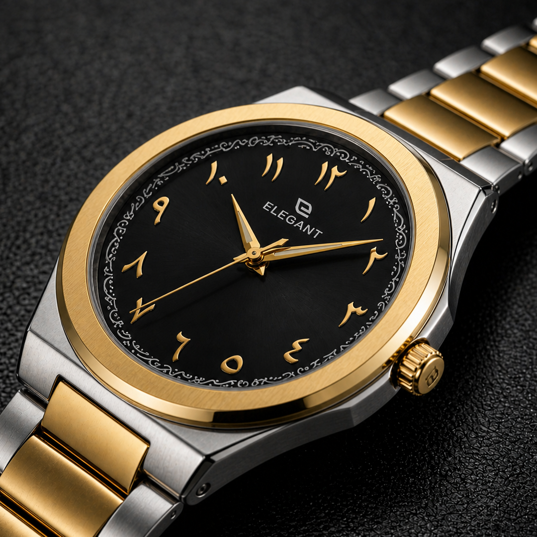 Elegant Two-Tone Gold Edition Midnight Black Dial