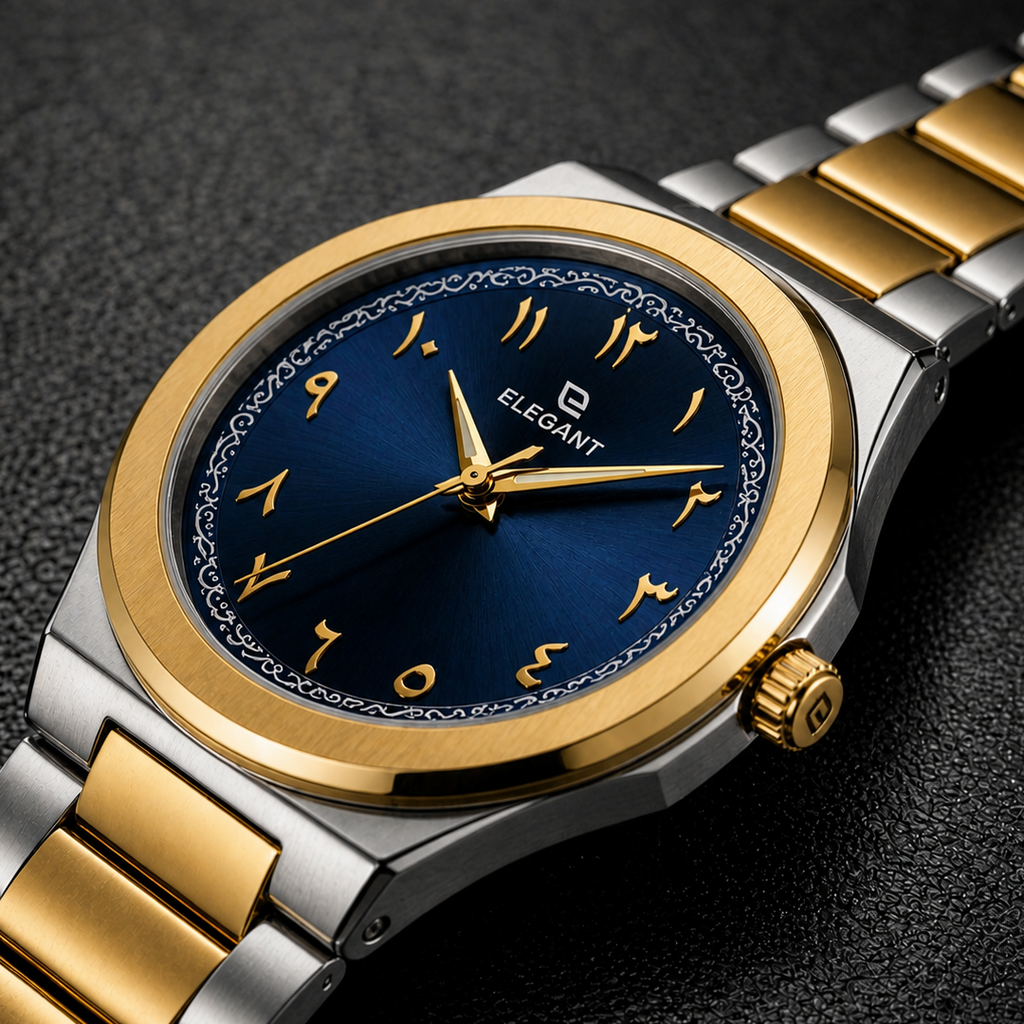 Elegant  Two-Tone Gold Edition Royal Blue Dial