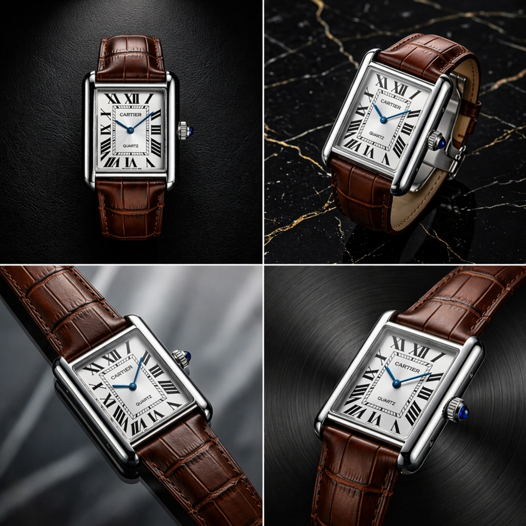 Cartier Tank Must Wrist Watch Brown & White Edition