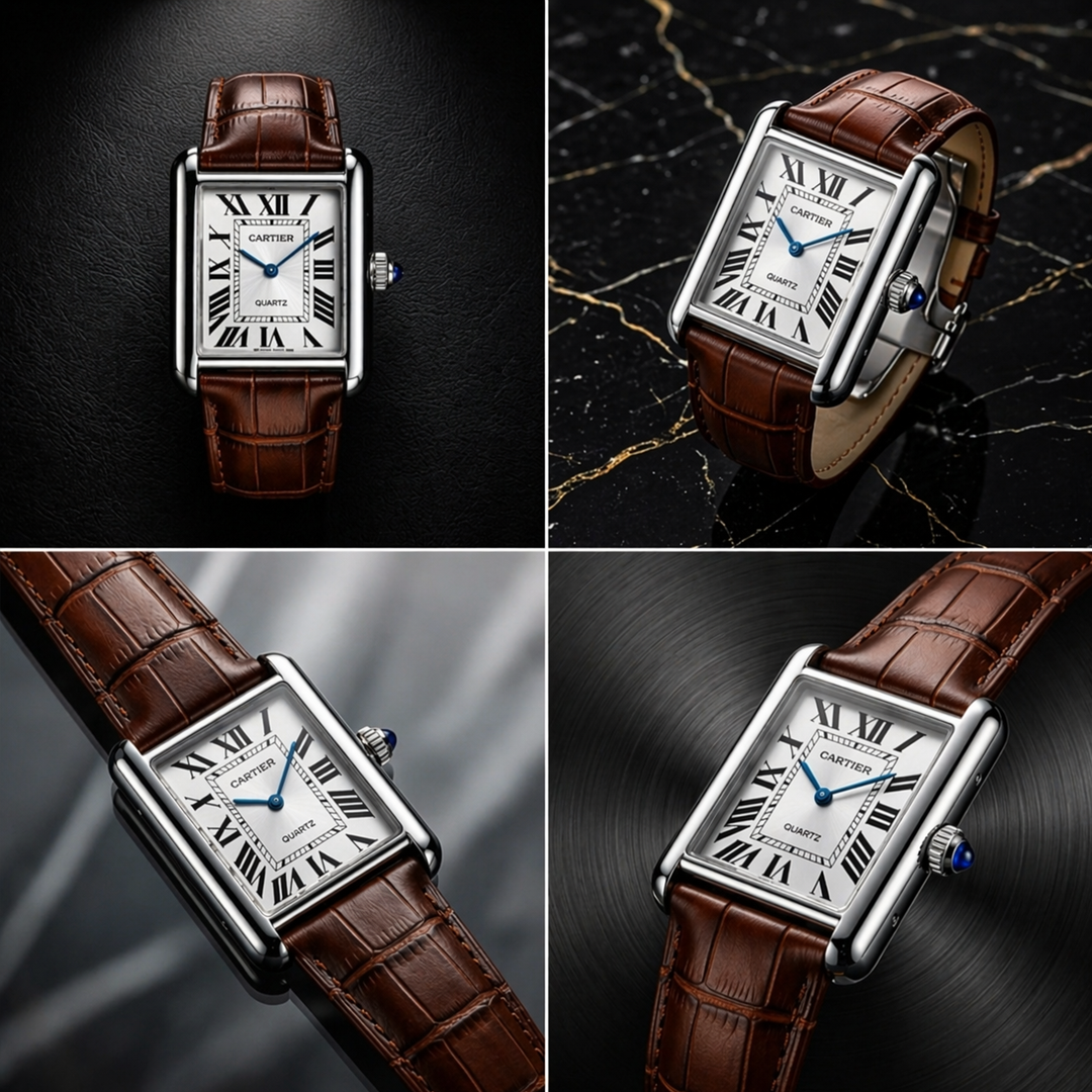 Cartier Tank Must Wrist Watch Brown & White Edition