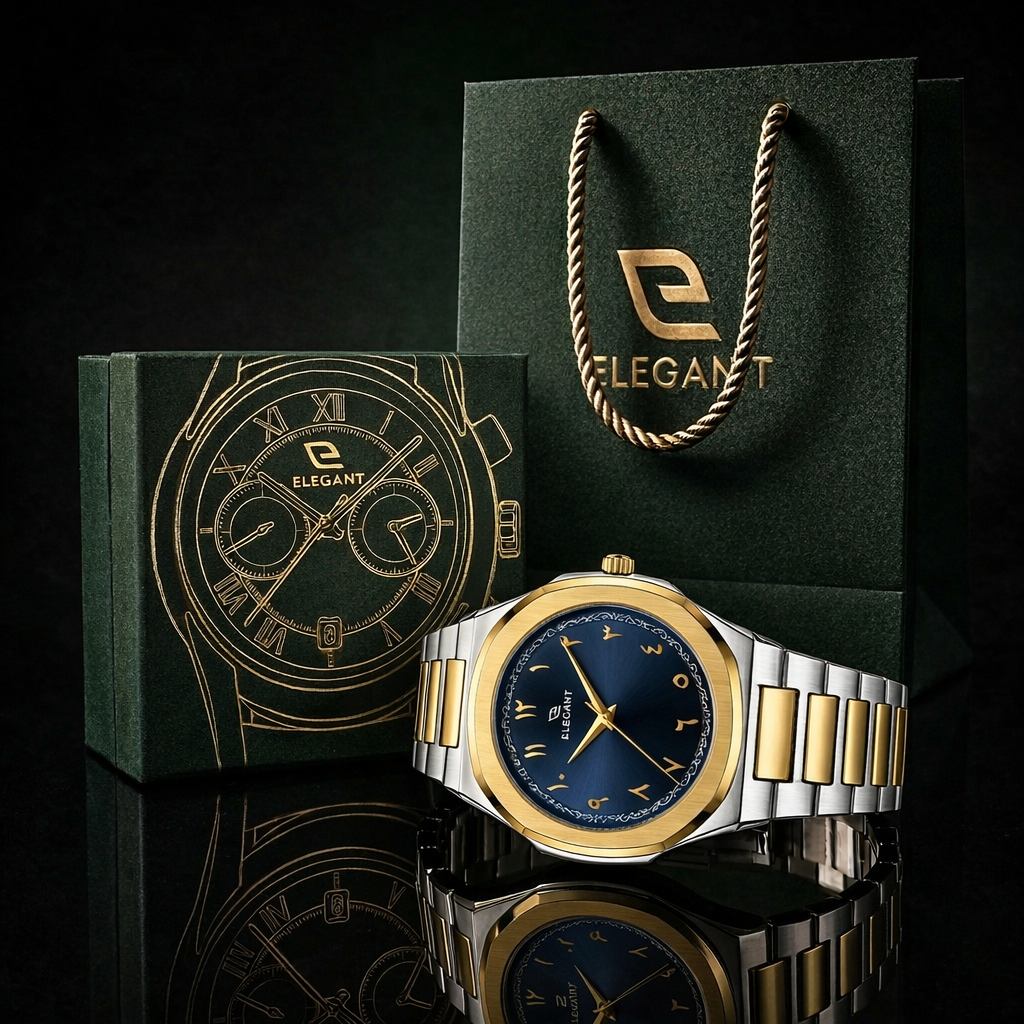 Elegant  Two-Tone Gold Edition Royal Blue Dial