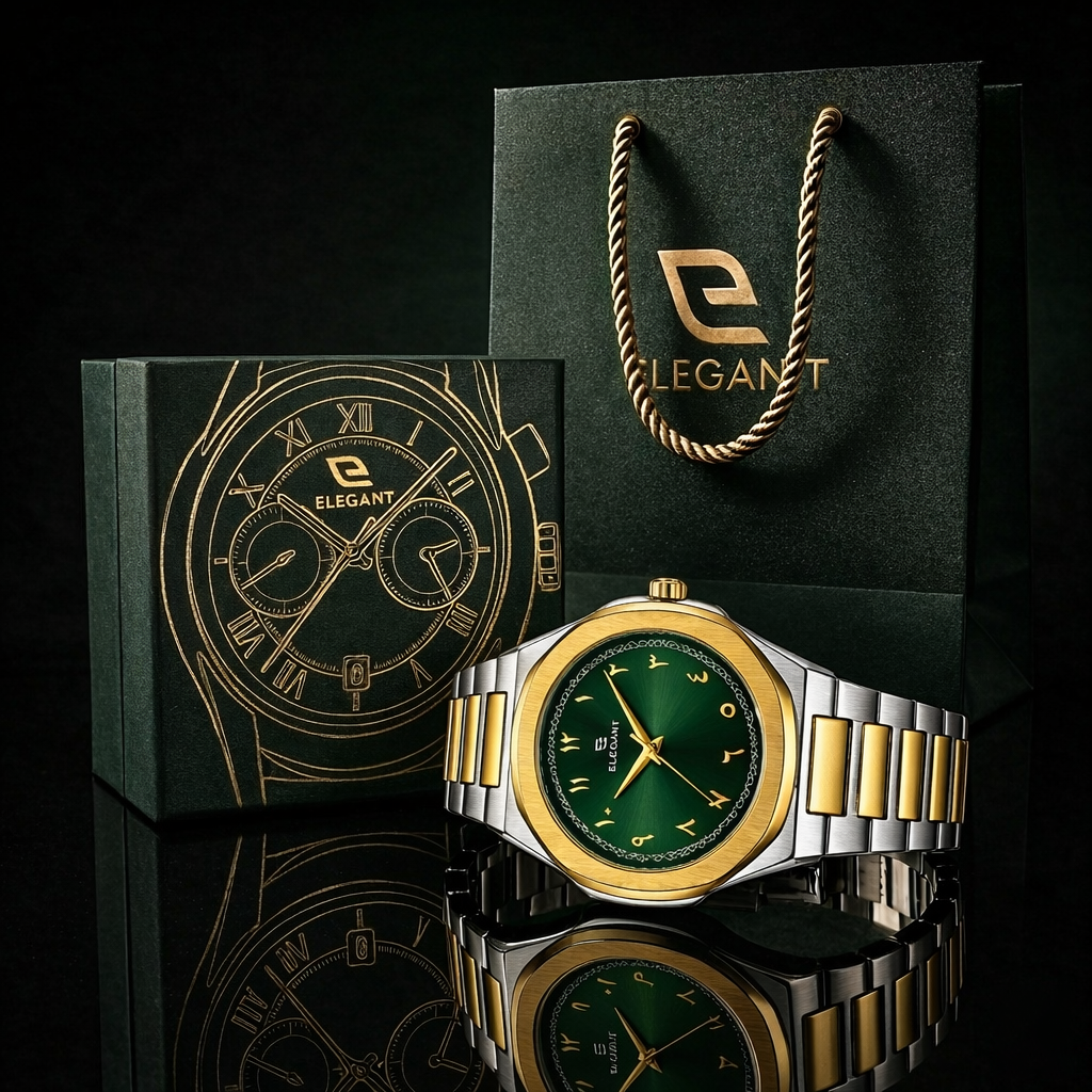 Elegant Two-Tone Gold Edition Green Dial