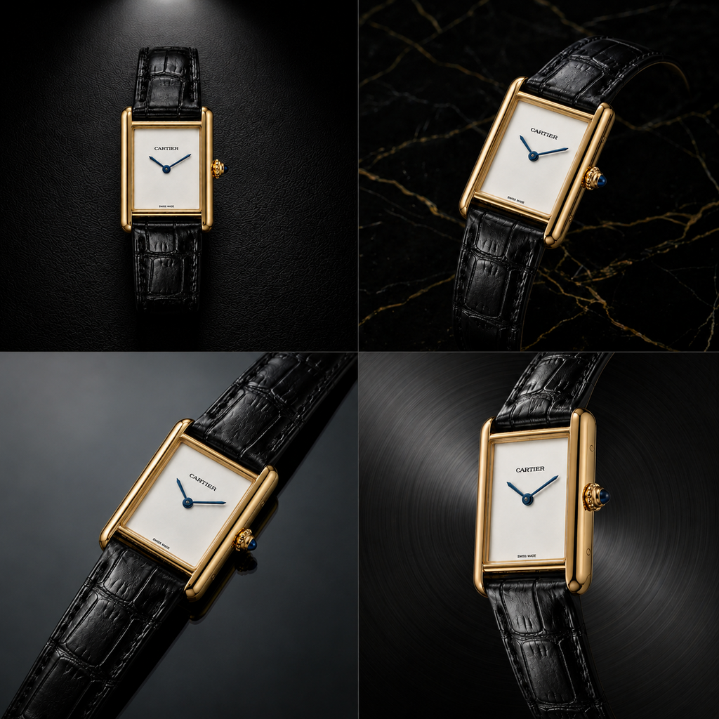 Cartier Tank Louis - Classic White Dial with Black Leather Strap (Premium A+ Quality)