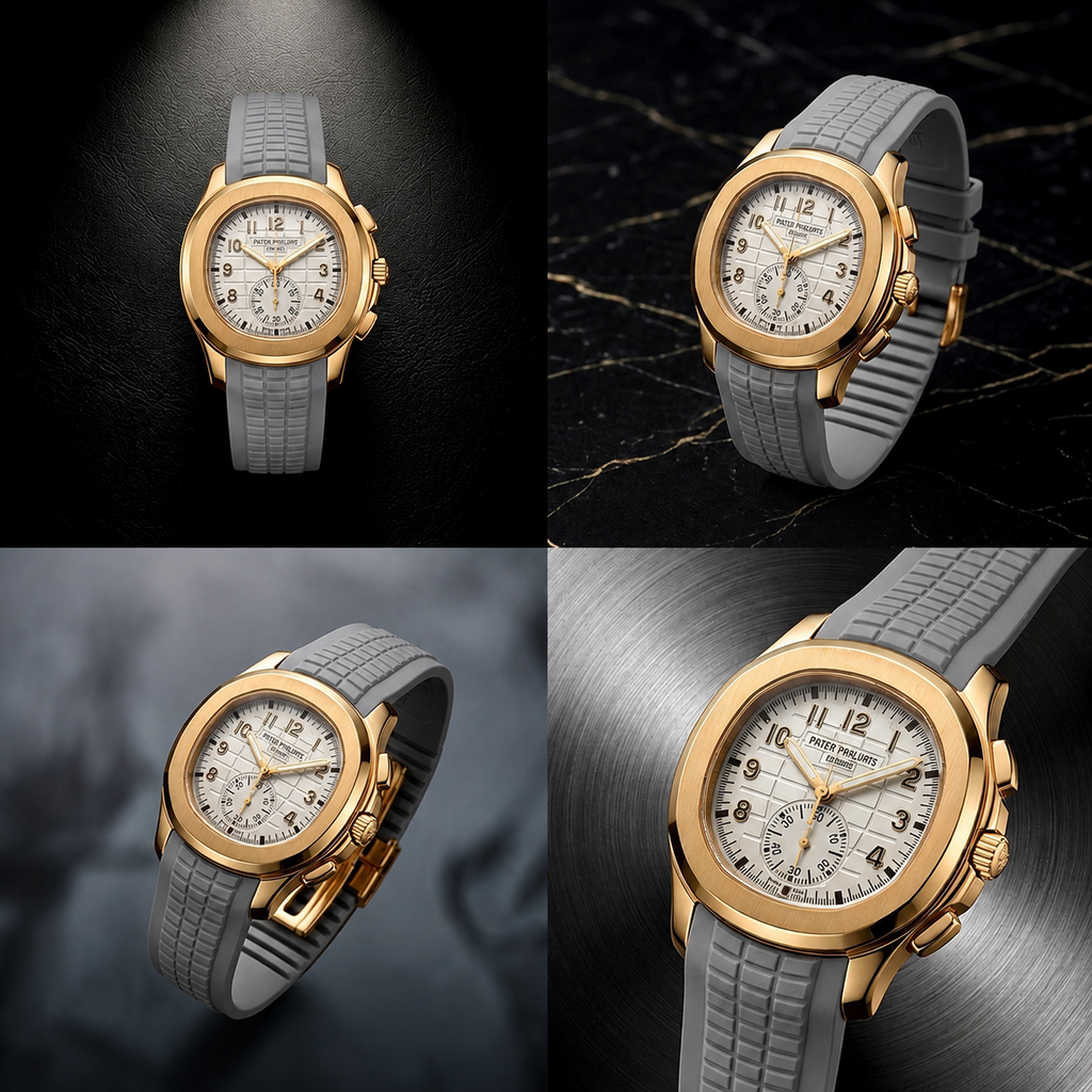 Patek Philippe Aquanaut Chronograph Rose Gold - Elegant White Dial Edition