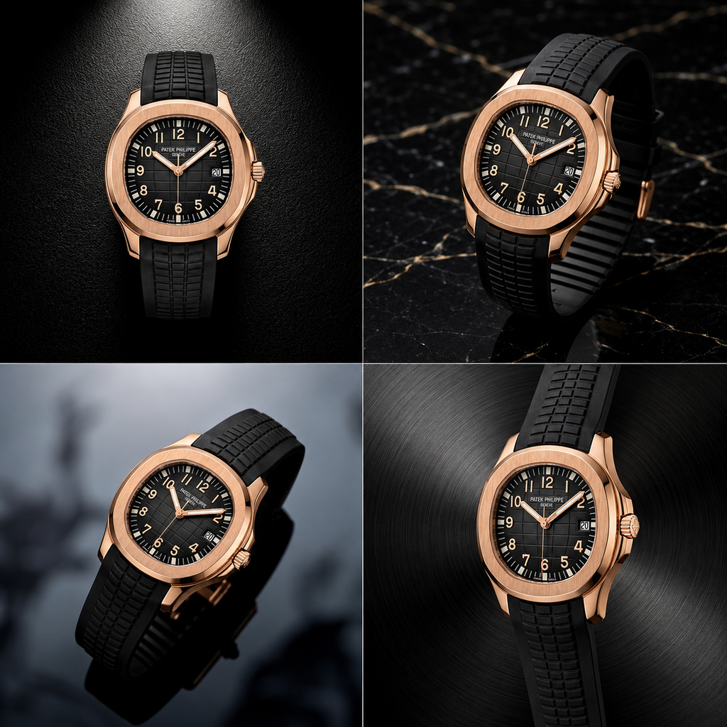 Patek Philippe Aquanaut Black Dial – Rose Gold Luxury Edition