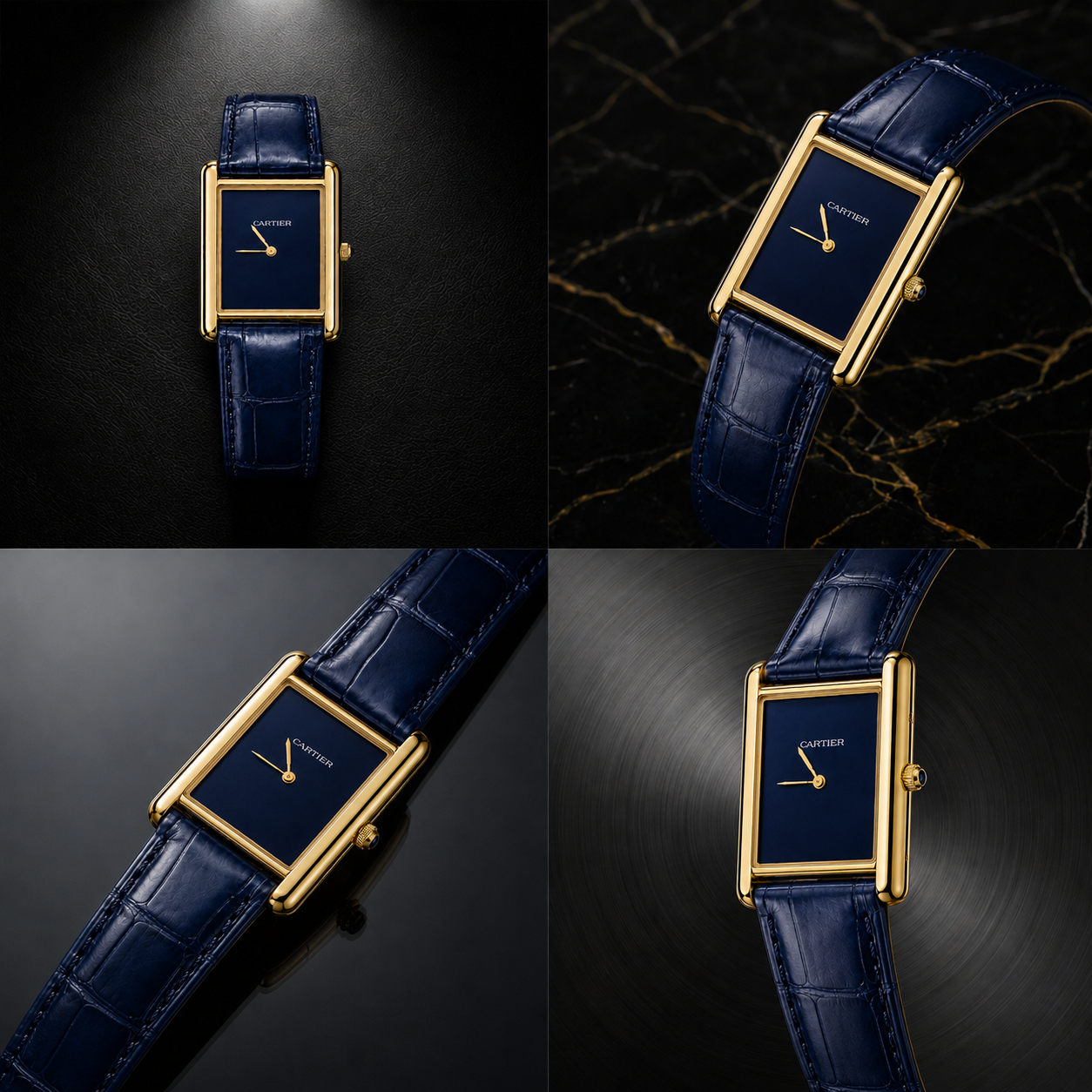 Cartier Tank Louis Wrist Watch Blue Edition