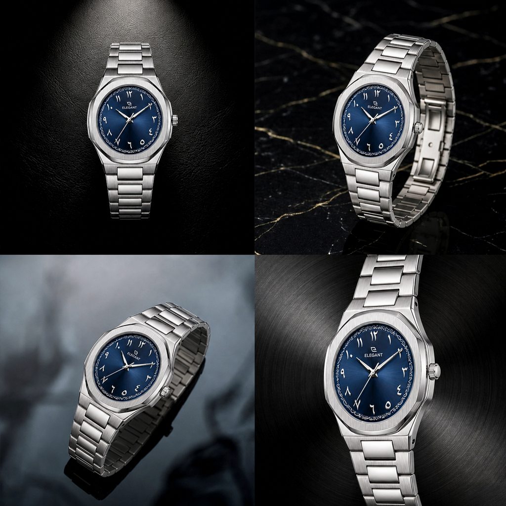 Elegant Silver Steel Edition  Royal Blue Dial